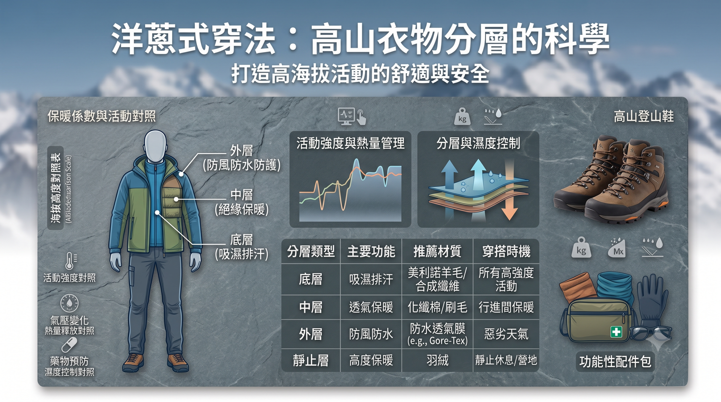 洋蔥式穿法：高山衣物分層的科學
